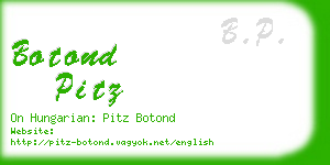 botond pitz business card